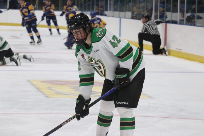 Daxon Rudolph (pictured) who was the first overall pick in the 2023 WHL Prospects Draft highlights the class of five Raider prospects heading to the WHL Cup. Nathan Reiter/Daily Herald.